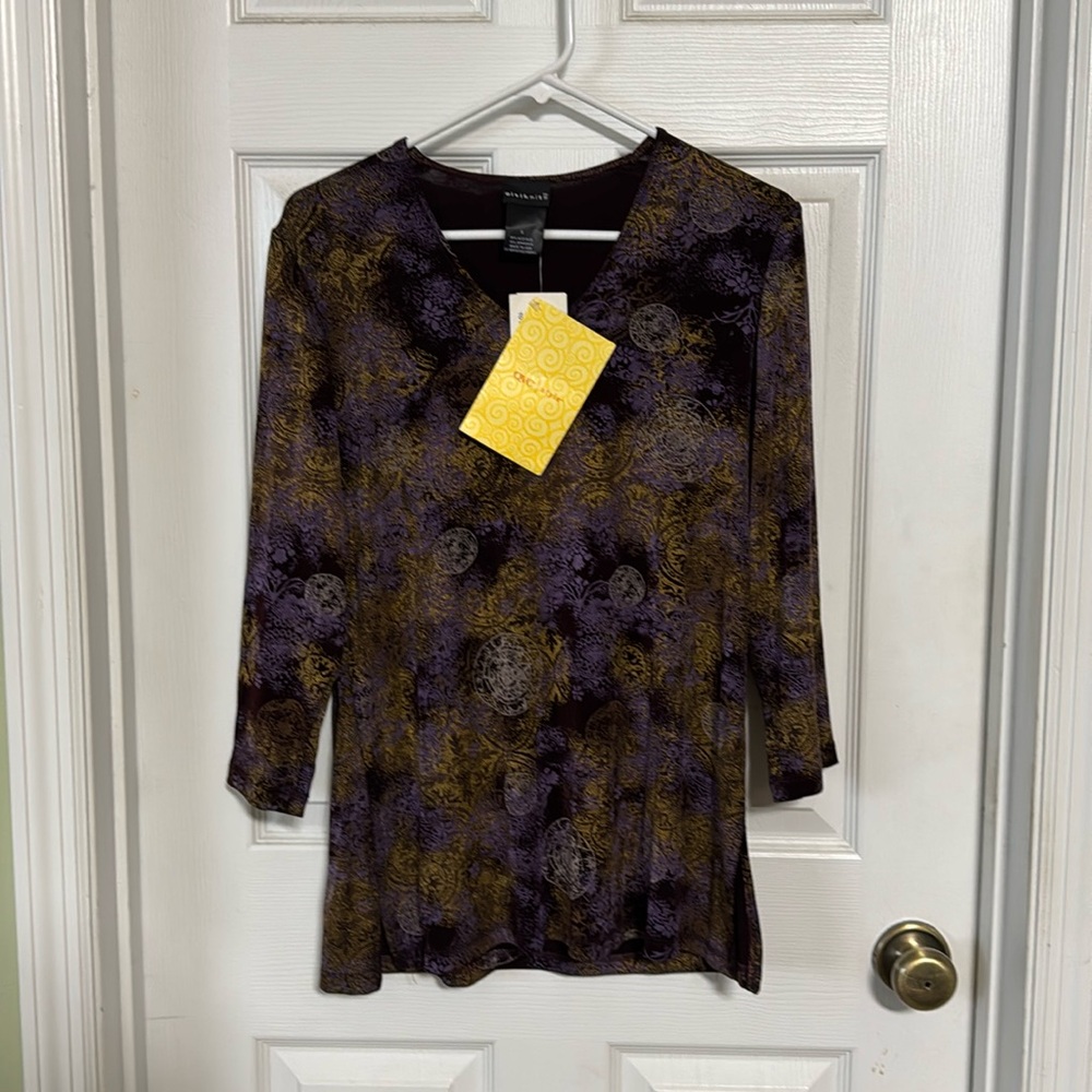 QVC citiknits small 3/4 length sleeve top